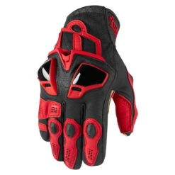 Icon Hypersport Short Gloves, Red
